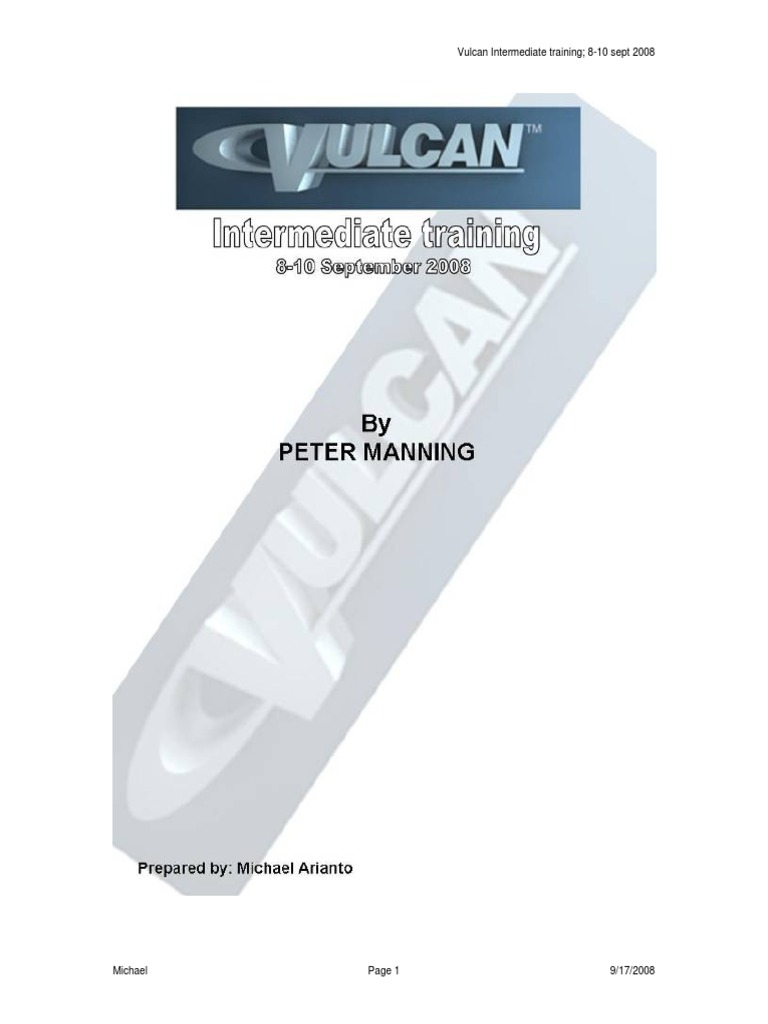 Vulcan Intermediate Training Overview | PDF | Comma Separated Values ...