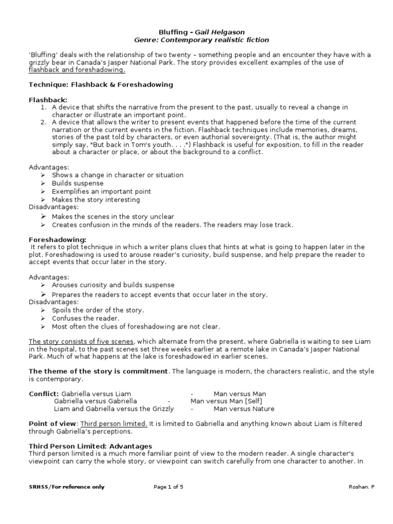 Bluffing short story conflict picture