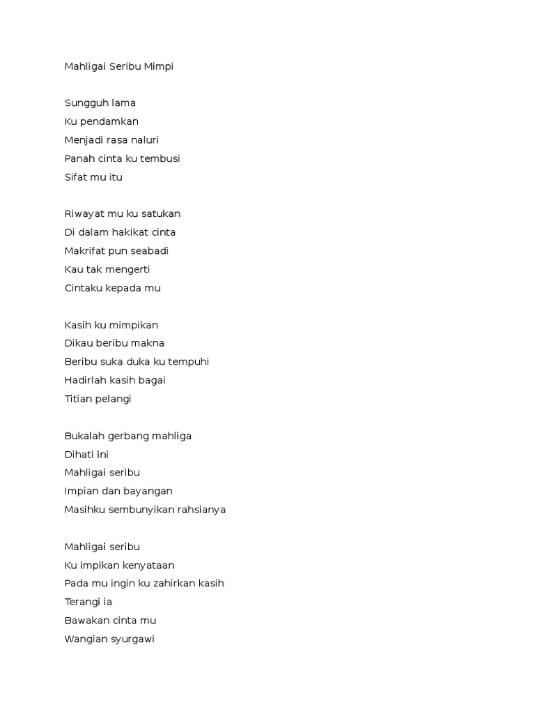 Mahligai Seribu Mimpi Pdf