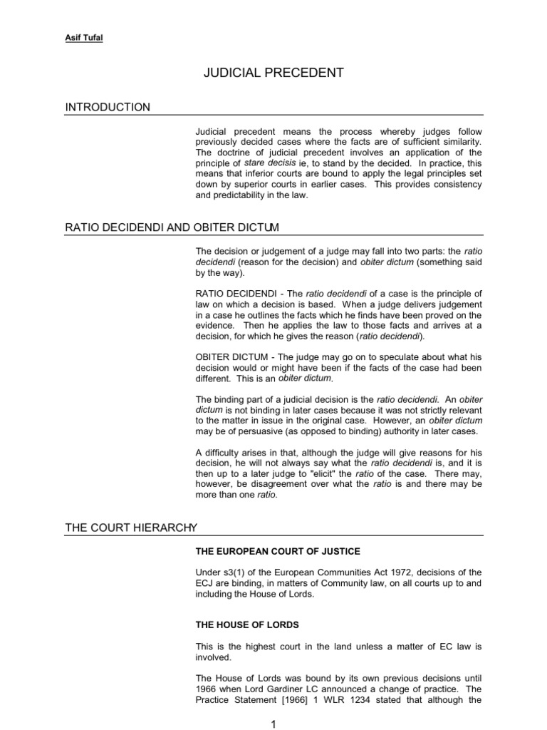 Judicial Precedent Legal Concepts Free 30day Trial Scribd