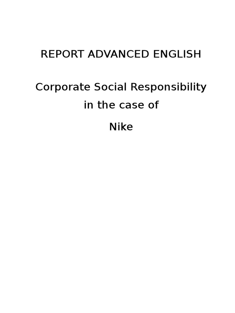 Report Production and CSR Nike Inc PDF Corporate Social