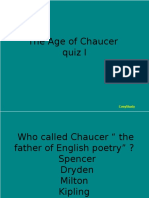 The Age of Chaucer Quiz 1