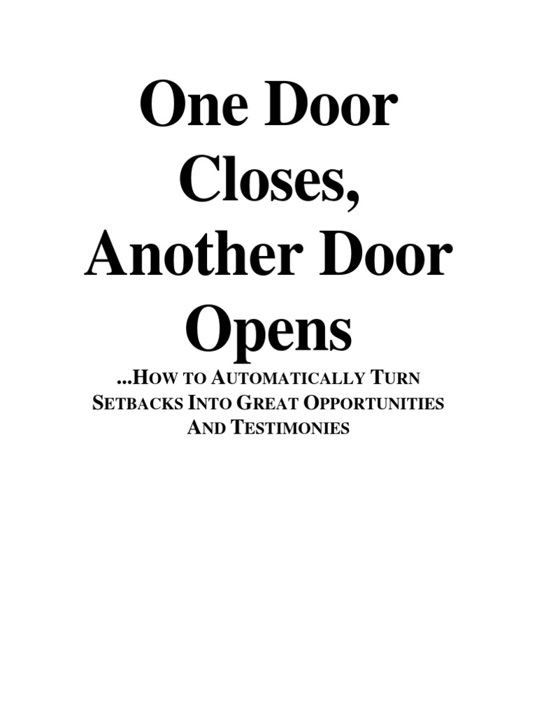 One Door CloseAnother Door Opens PDF PDF Luck Prayer