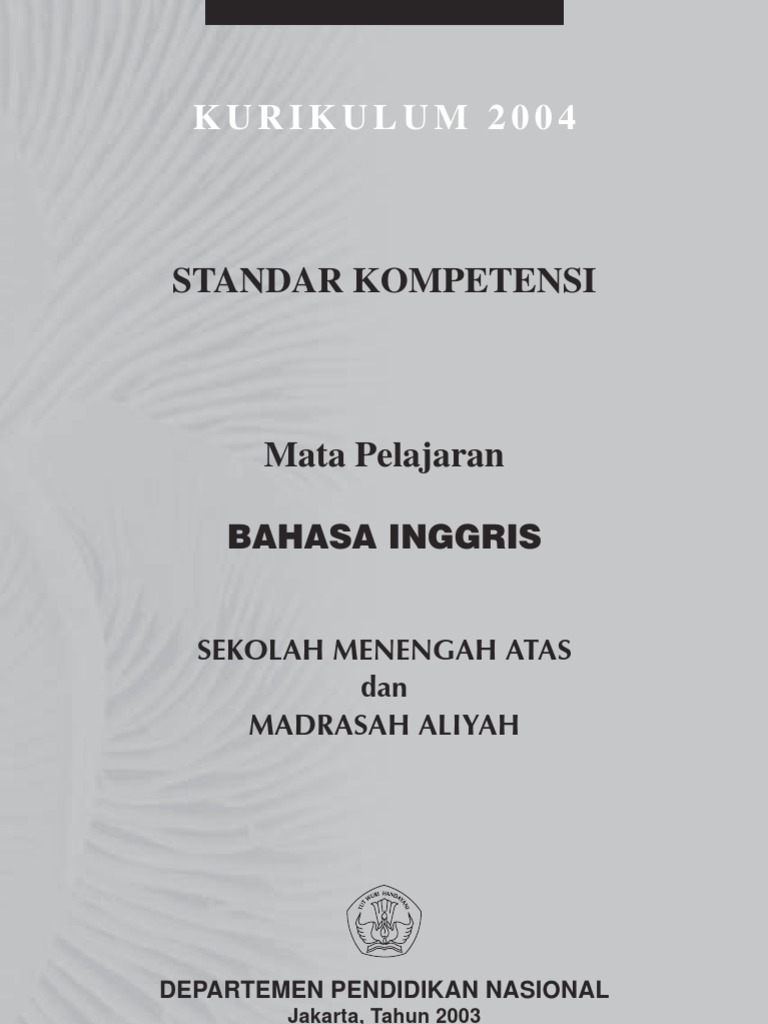 Standar Kompetensi BahasaInggris SMA