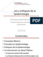Principios y Enfoques de La Epidemiología: El Proceso Salud Enfermedad Historia Natural y Niveles de Prevención