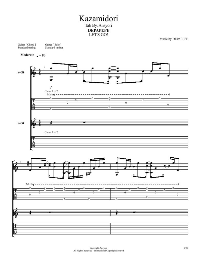 Depapepe - Kazamidori | PDF | Guitars | European Musical Instruments