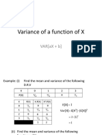 Variance of A Function of X: VAR (Ax + B)