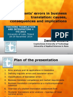 Students' Errors in Business Translation: Causes, Consequences and Implications