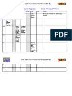 Production Schedule For Magazine Dates: Monday 8 March