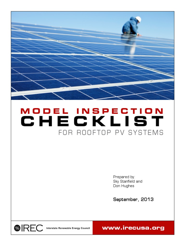 Model Inspection Checklist | PDF | Photovoltaic System | Photovoltaics