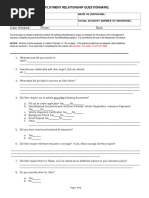 Uber Employment Relationship Questionnaire