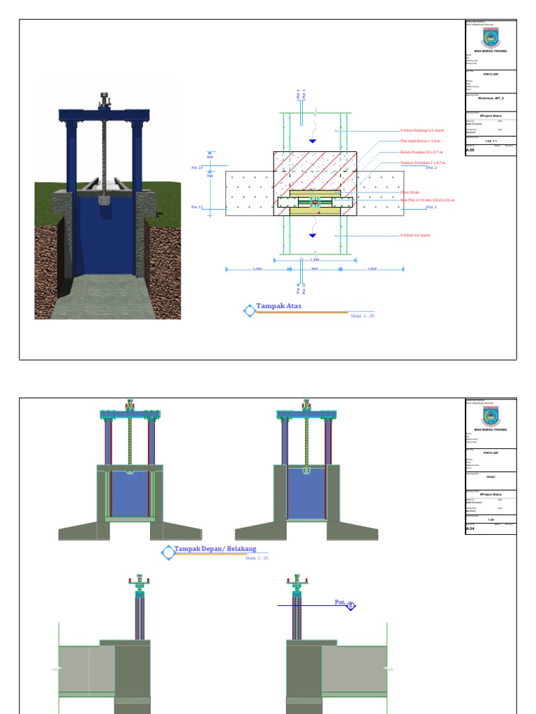 CONTOH DESAIN Pintu  Air 