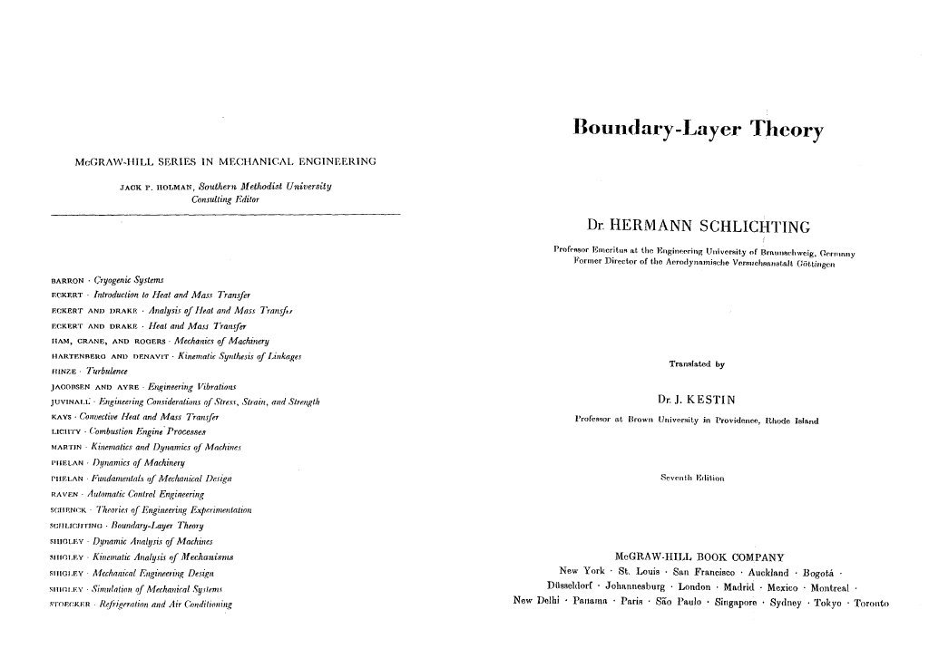 れい Schlichting H - Boundary Layer Theory Springer | PDF | Nature