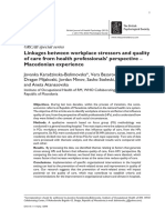 Linkages Between Workplace Stressors and Quality of Care From Health Professionals' Perspective - Macedonian Experience - BJHP.12040