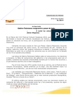 Gabino Palomares Congruente A Pesar de Todo.: S Recital Fue Antecedido Por El Trovador Adrián Villagómez