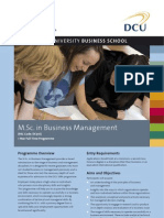 DCU MSC in Business Management Factsheet