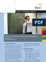 DCU MSC in Finance and Capital Markets Factsheet