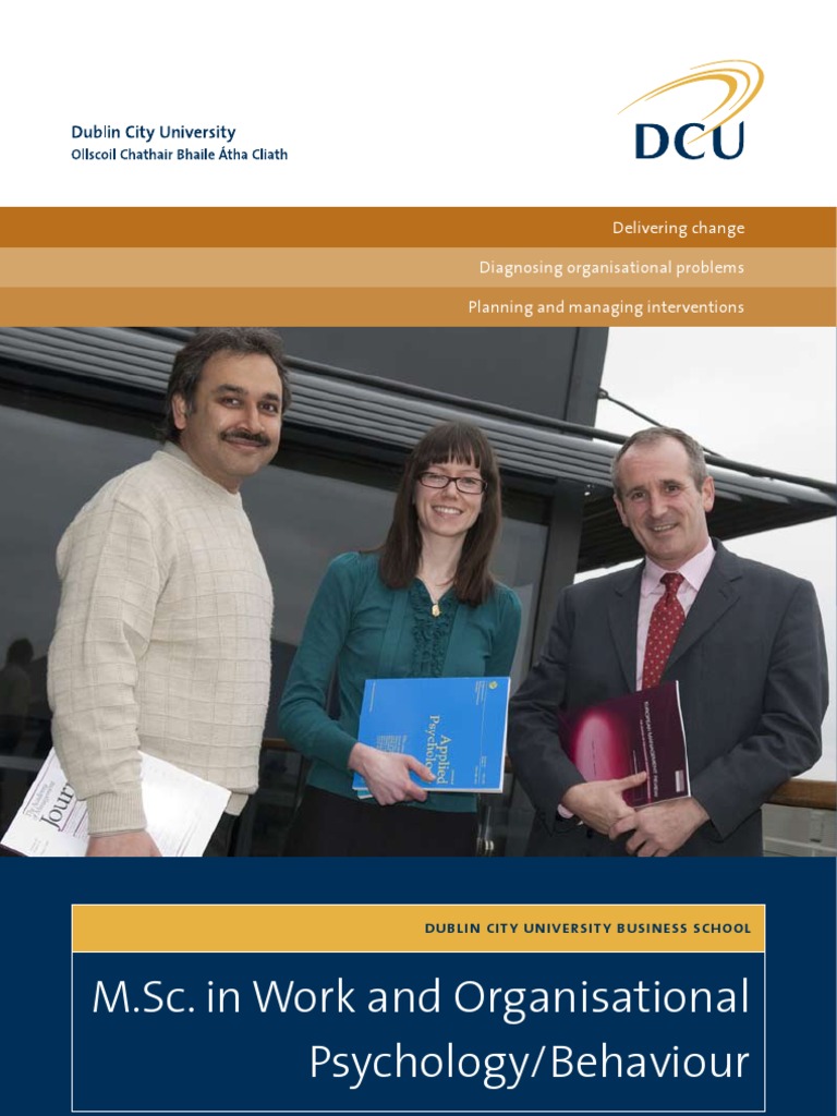 DCU MSC in Work and Organisational Psychology Behaviour PDF Industrial And Organizational