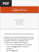 Adjectives: Xuan & Sung Hee APLNG 484 03/04/2009