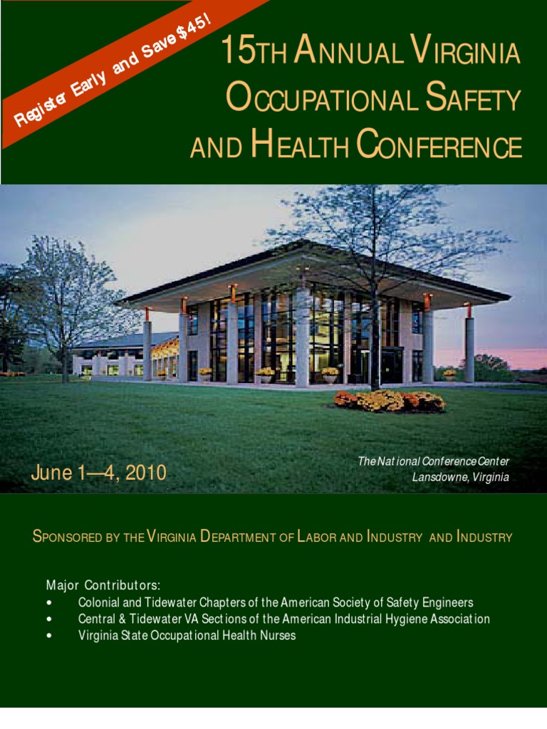 2010 VOSH Conference Brochure Occupational Safety And Health