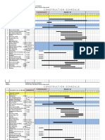 Construction Schedule: Comments February March