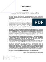  Declaration Reforme Du Collège Février 2016