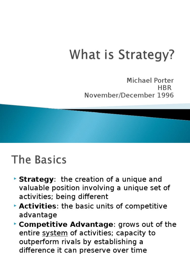 Michael Porter - What Is Strategy | PDF | Competitive Advantage ...