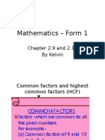 Math Chapter 2.9 and 2.10 Form 1 by Kelvin