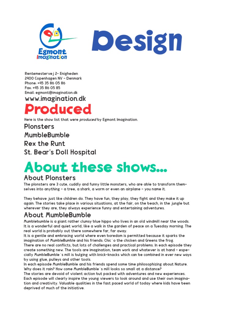 Egmont Imagination Design PDF Dolls Toys