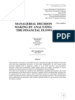 Managerial Decision Making by Analyzing The Financial Flows: Case Studies