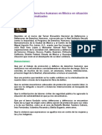 Defensores de derechos humanos en México en situación de riesgo y criminalizados