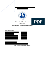 Lab Report Specific Heat Capacity