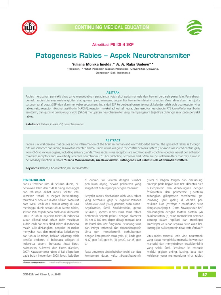 Patogenesis Rabies dan Neurotransmiter | PDF | Pengembangan Diri ...