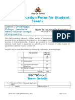 NAIN Application Form For Student Teams: District: Shivamogga College