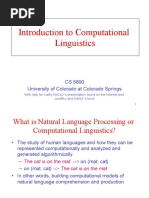 Introduction To Computational Linguistics: CS 5890 University of Colorado at Colorado Springs