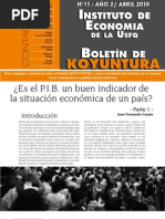 Koyuntura # 11 - JF Carpio - Crítica Al PIB Parte 1