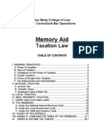 Memory Aid - Taxation