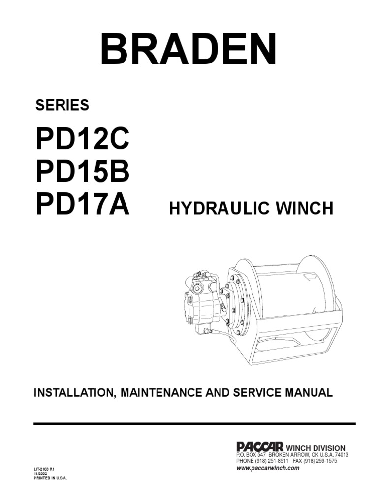 Braden PD Series Hydraulic Winch | Brake | Valve