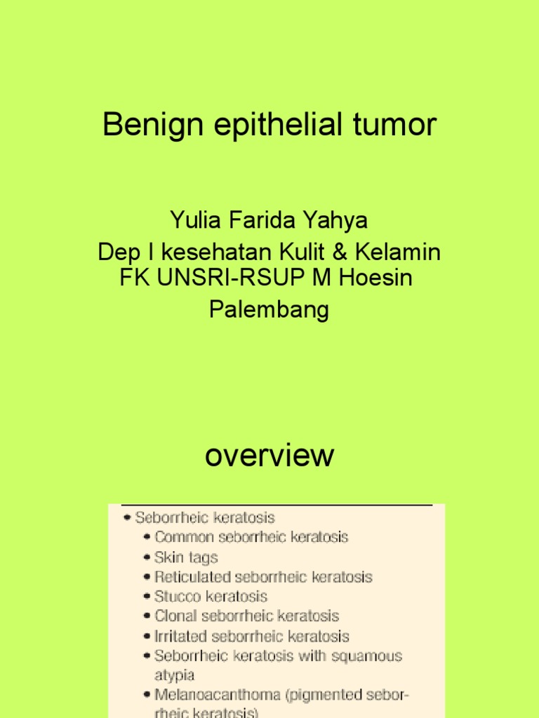 Benign Epithelial Tumor Overview | PDF