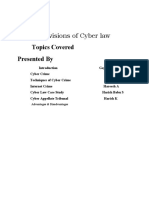 Provisions of Cyber Law: Topics Covered Presented by