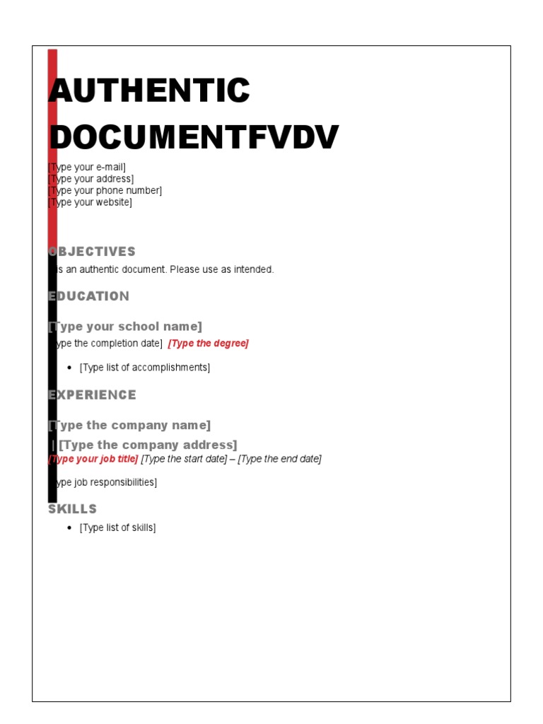 Authentic Documentfvdv: Objectives Education | PDF