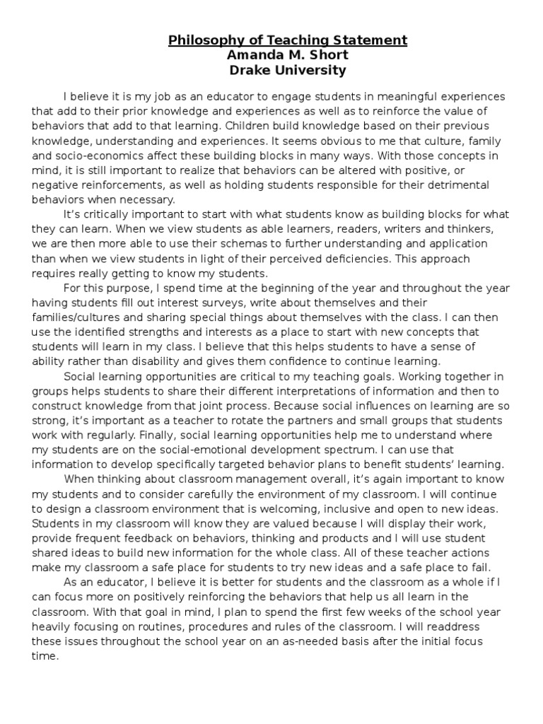 Personal statement for teaching degree image