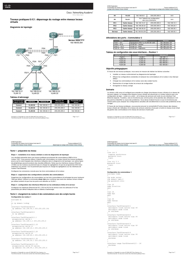 ESwitching Lab 6 4 3 | PDF | Réseau informatique | Routage
