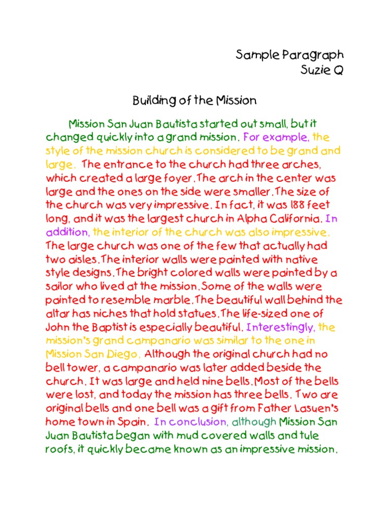 Sample Paragraph Suzie Q Building of The Mission | PDF