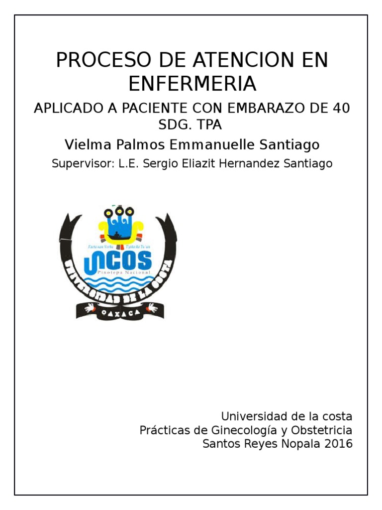 Proceso de Atencion en Enfermeria TRABAJO DE PARTO | PDF | Pelvis | Parto