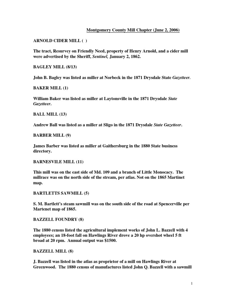 Cabin John Ruins PDF Sawmill Industries