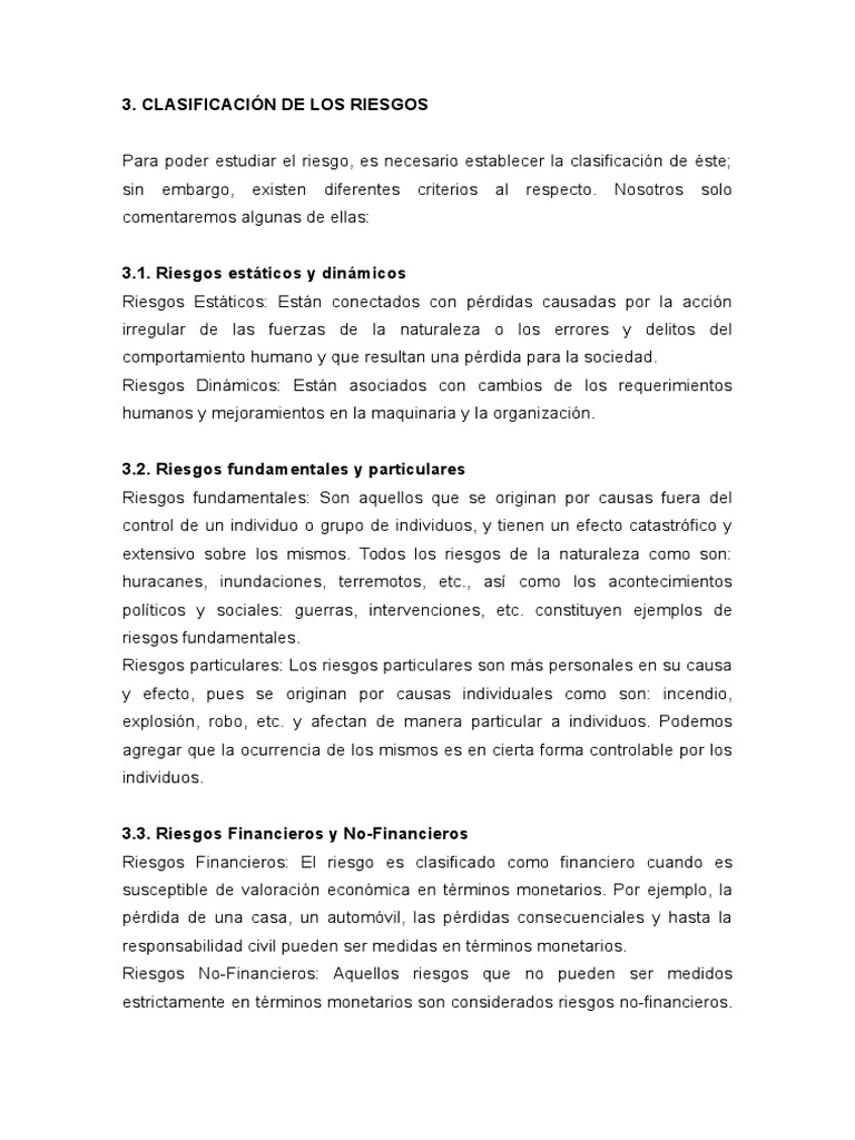 Clasificación de Riesgos: Tipos y Ejemplos | PDF | Auditoría financiera ...