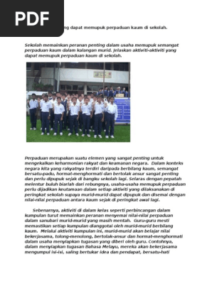 Aktiviti-Aktiviti Yang Dapat Memupuk Perpaduan Kaum Di Sekolah  PDF