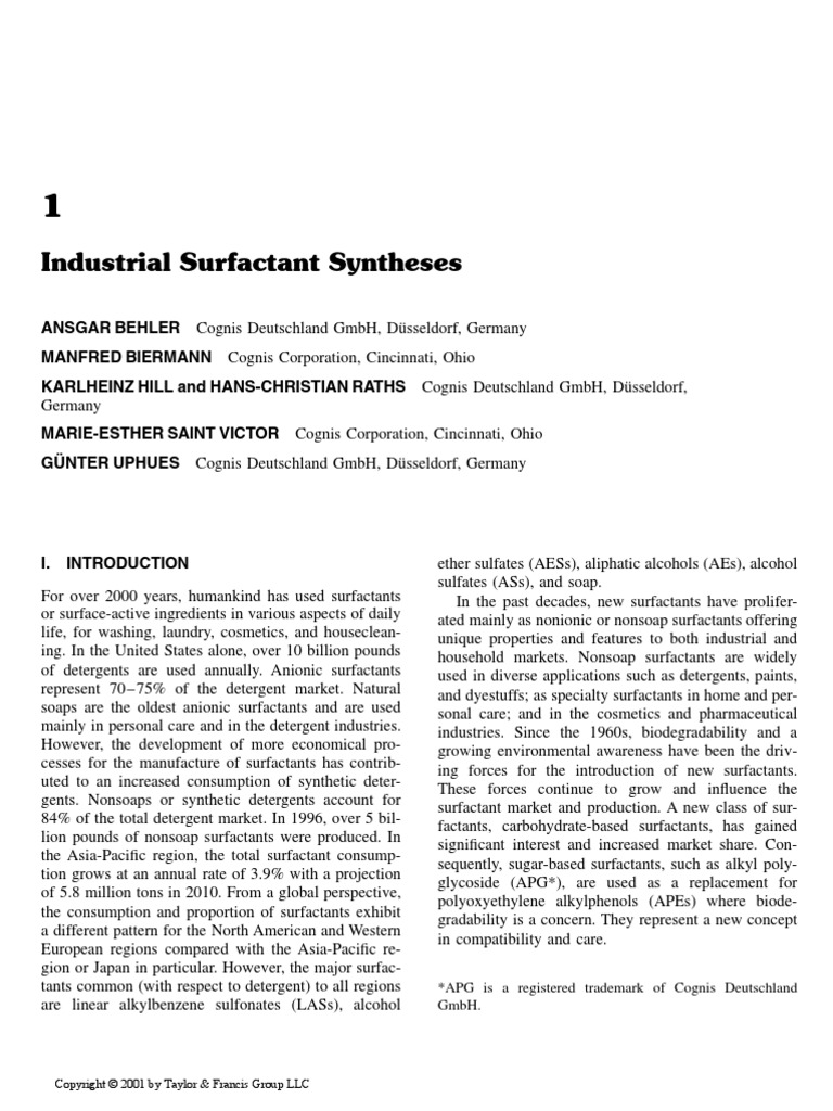Reaction and Synthesis in Surf Act Ant Systems | PDF