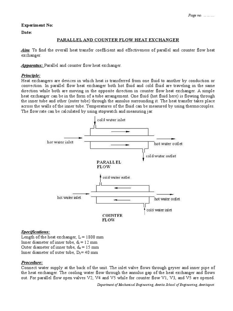 Parallel vs Counter Flow Heat Exchanger | PDF | Heat Exchanger | Heat